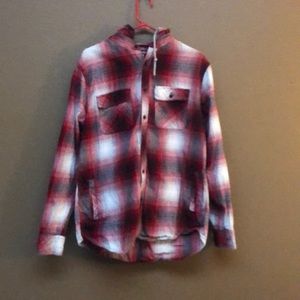 Button down flannel hoodie
